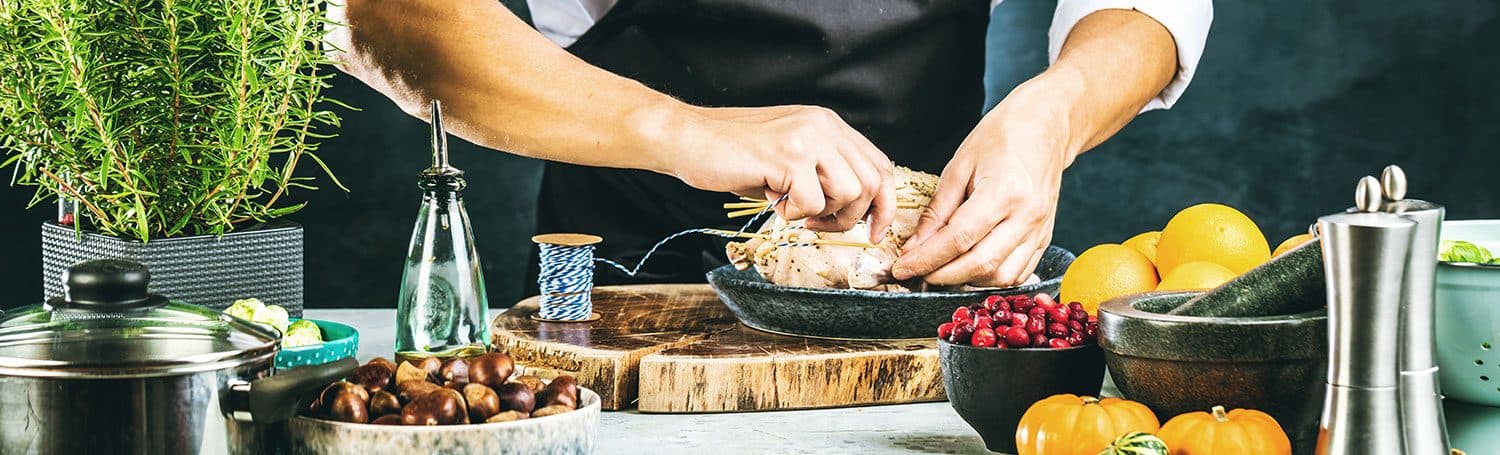 Preparing produce for a private dinner